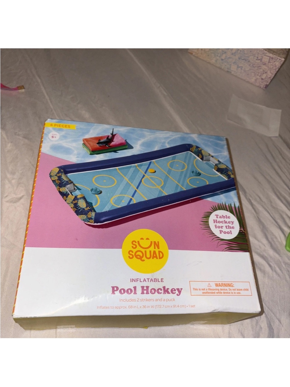 Sun Squad Inflatable Pool Hockey Game — Blue